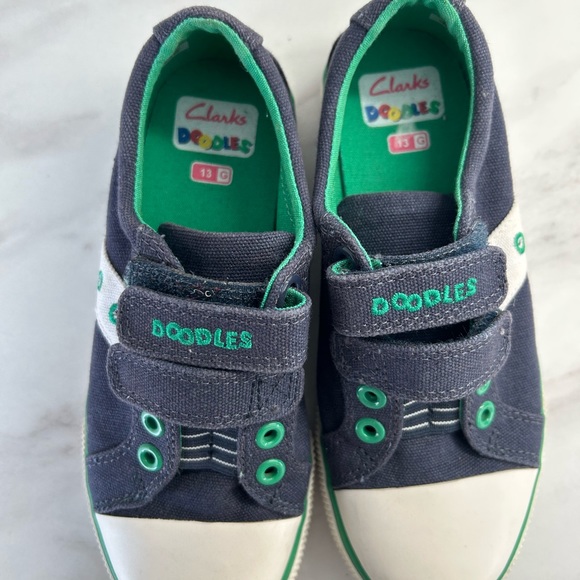 Clarks Doodles Shoes Size 13G pumps summer shoes Sneakers hook loop blue - Picture 5 of 6